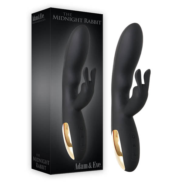 Adam & Eve The Midnight Rabbit - Black 20.3 cm (8'') Rabbit Vibrator buy online Australia