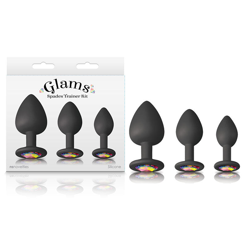Glams Spades anal trainer kit with gem bases in three sizes