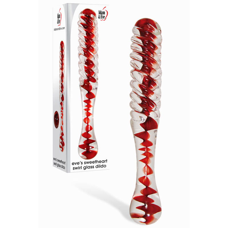 Adam & Eve Sweetheart Swirl Glass Dildo buy online Australia