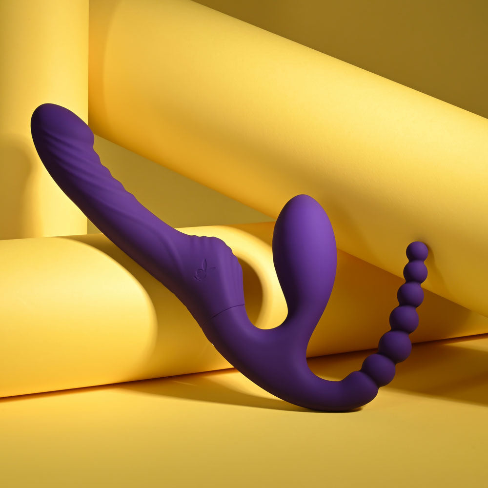 Playboy Pleasure HUG IT OUT - Purple 29 cm Strapless Strap-On buy online Australia