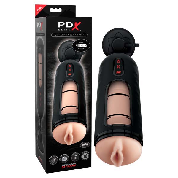 Pipedream Extreme Toyz Elite Vibrating Mega Milker - Flesh Powered Stroker buy online Australia