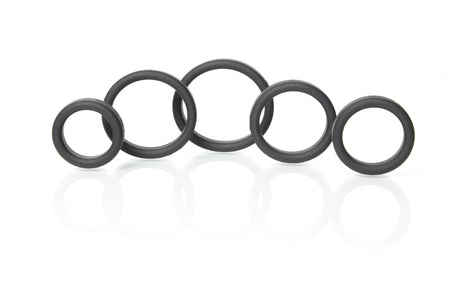 Boneyard Silicone Ring 5 Pcs Kit - Black Cock Rings - Set of 5 Sizes