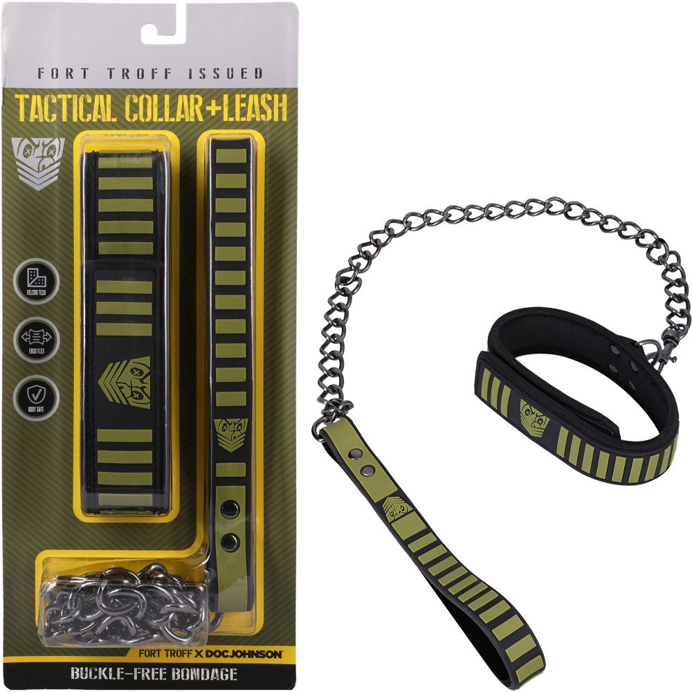 Fort Troff - Tactical Collar & Leash - Black/Green Restraint buy online Australia