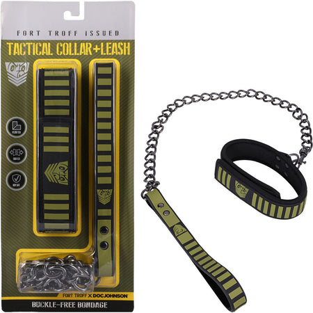 Fort Troff - Tactical Collar & Leash - Black/Green Restraint buy online Australia