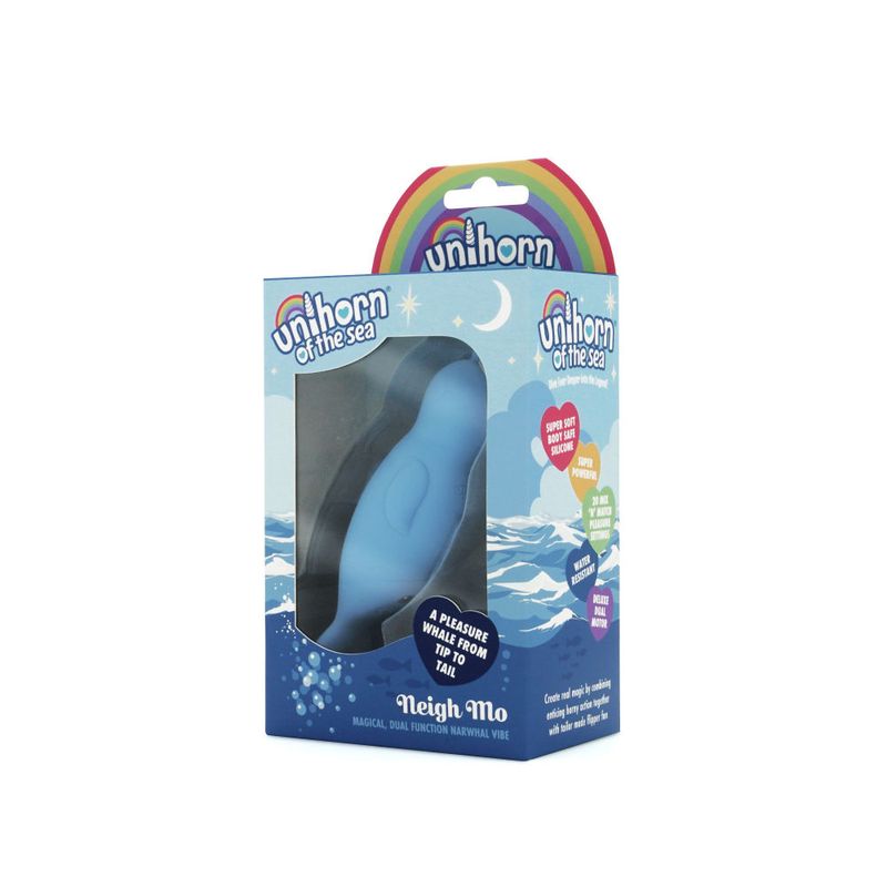 Unihorn of the Sea - Neigh Mo - The Narwhal - Blue USB Rechargeable Dual Motor Stimulator