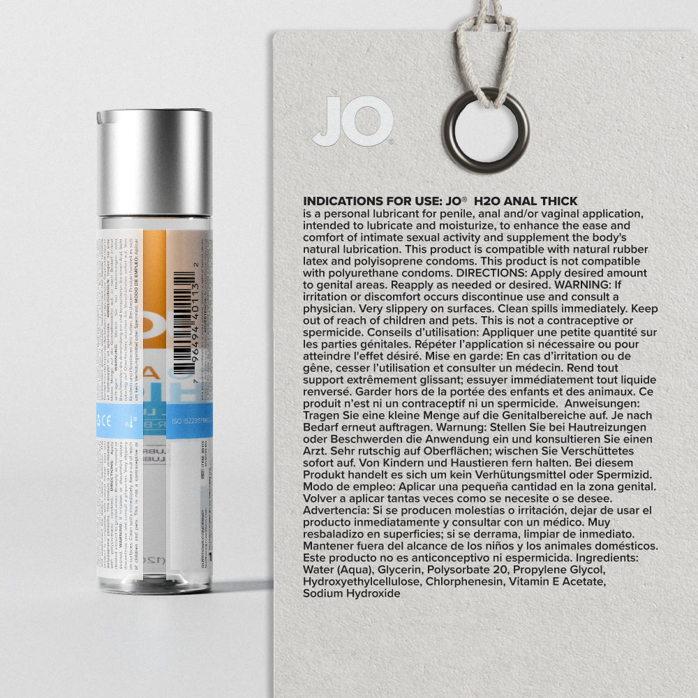 JO H2O Anal Thick Lube - 240 mL - Thick Water Based Anal Lubricant - 240 ml Bottle — image 6