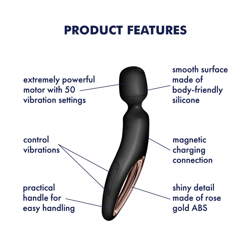 Satisfyer Wand-erland - Black - Black/Rose Gold Massage Wand