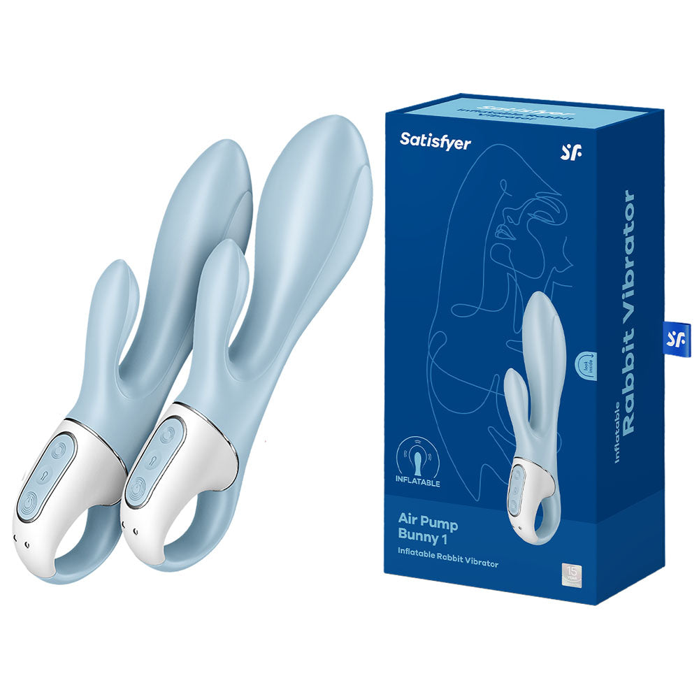Satisfyer Air Pump Bunny 1 - Blue Inflatable Rabbit Vibrator buy online Australia