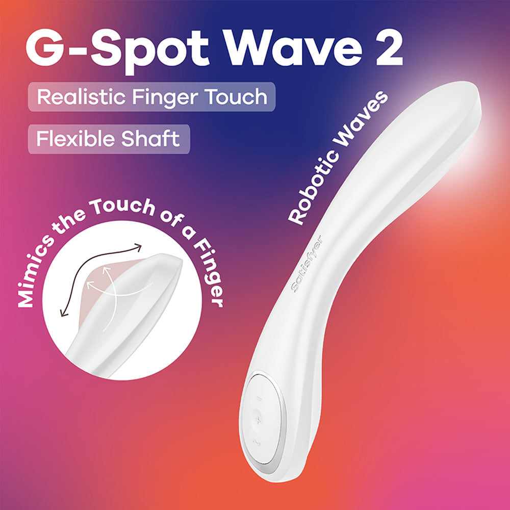 Satisfyer G-Spot Wave 2 - White - White 23.6 cm Flicking Tip Vibrator buy online Australia