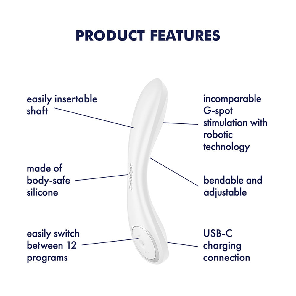 Satisfyer G-Spot Wave 2 - White - White 23.6 cm Flicking Tip Vibrator