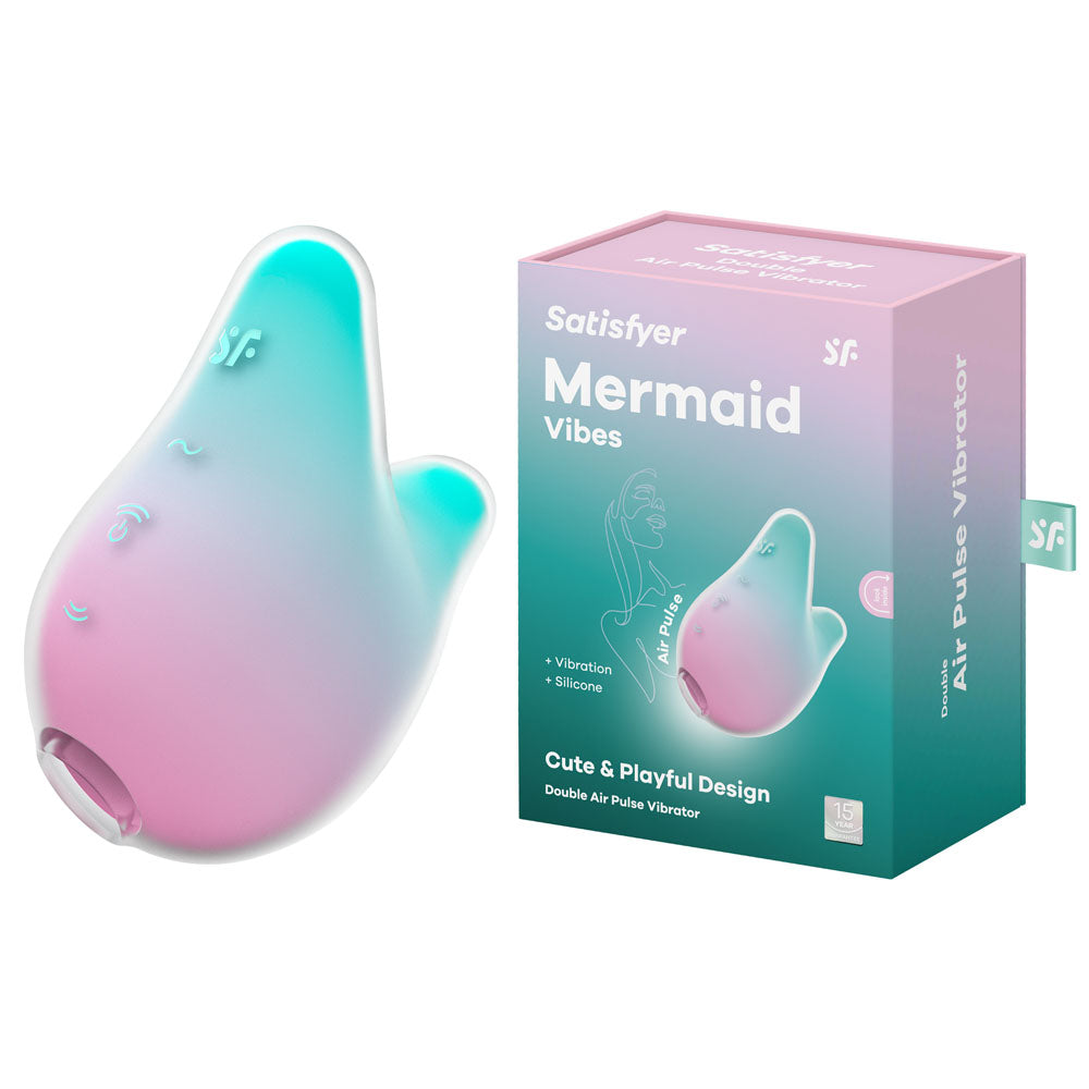 Satisfyer Mermaid Vibes - Mint/Pink - Mint/Pink Air Pulse Stimulator buy online Australia