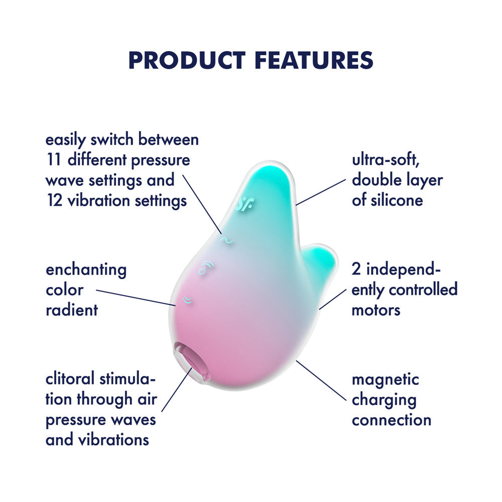 Satisfyer Mermaid Vibes - Mint/Pink - Mint/Pink Air Pulse Stimulator