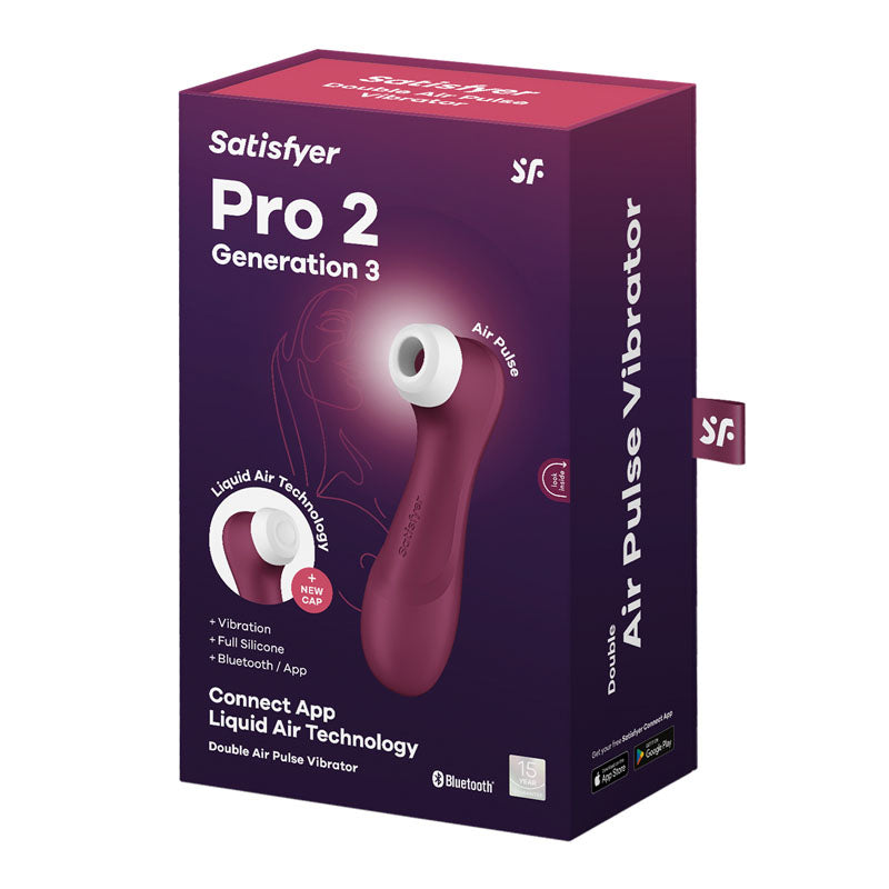 Satisfyer Pro 2 Generation 3 with App Control - Wine Red Touch-Free USB-Rechargeable Clitoral Stimulator — image 10