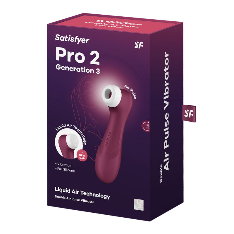 Satisfyer Pro 2 Generation 3 - Wine Red Touch-Free USB-Rechargeable Clitoral Stimulator — image 10