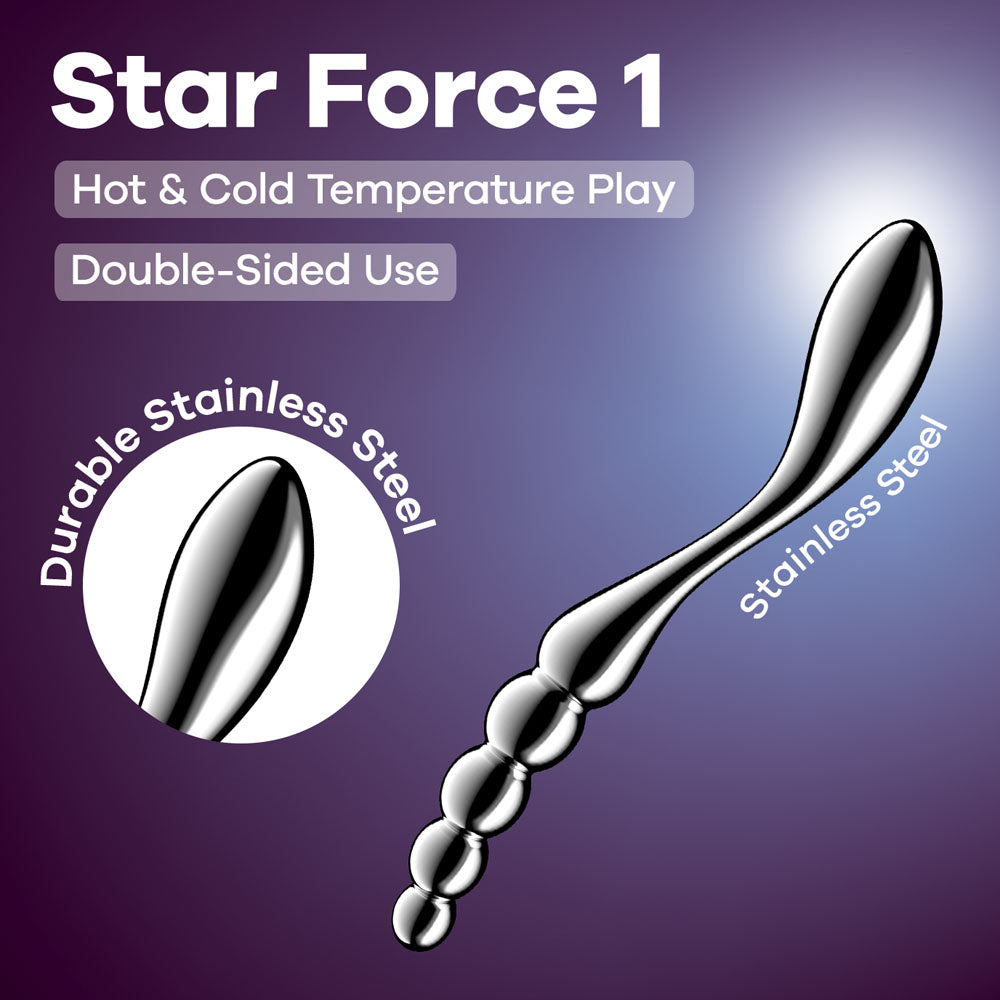 Satisfyer Star Force 1 - Chrome Steel 21 cm Dildo buy online Australia