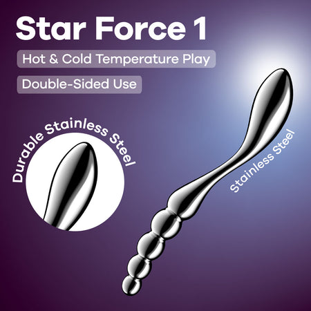 Satisfyer Star Force 1 - Chrome Steel 21 cm Dildo buy online Australia