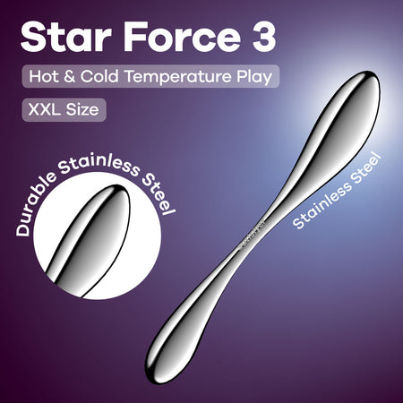Satisfyer Star Force 3 - Chrome Steel 27 cm Dildo buy online Australia