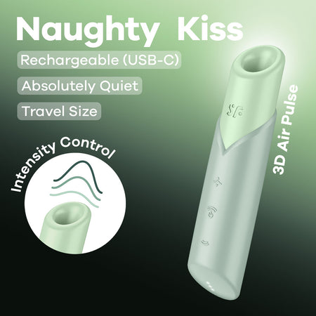 Satisfyer Naughty Kiss - Mint Green Air Pulse Stimulator buy online Australia