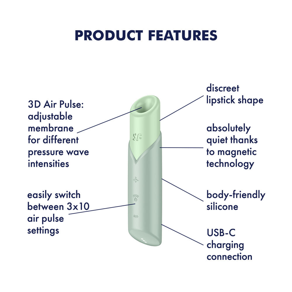 Satisfyer Naughty Kiss - Mint Green Air Pulse Stimulator