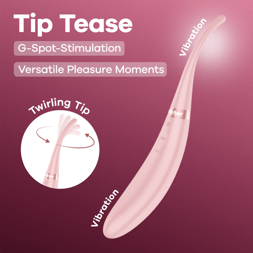 Satisfyer Tip Tease - Rose - Rose Vibrator with Twirling Tip buy online Australia