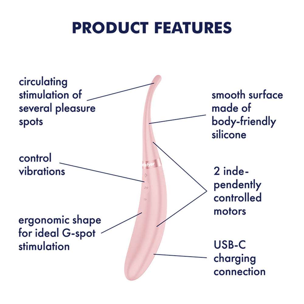 Satisfyer Tip Tease - Rose - Rose Vibrator with Twirling Tip