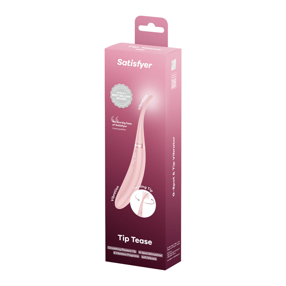 Satisfyer Tip Tease - Rose - Rose USB Rechargeable Vibrator with Twirling Tip — view 8