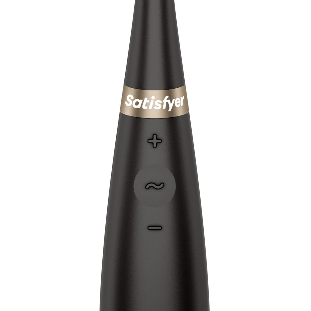 Satisfyer Tip Tease - Black - Black USB Rechargeable Vibrator with Twirling Tip — view 7