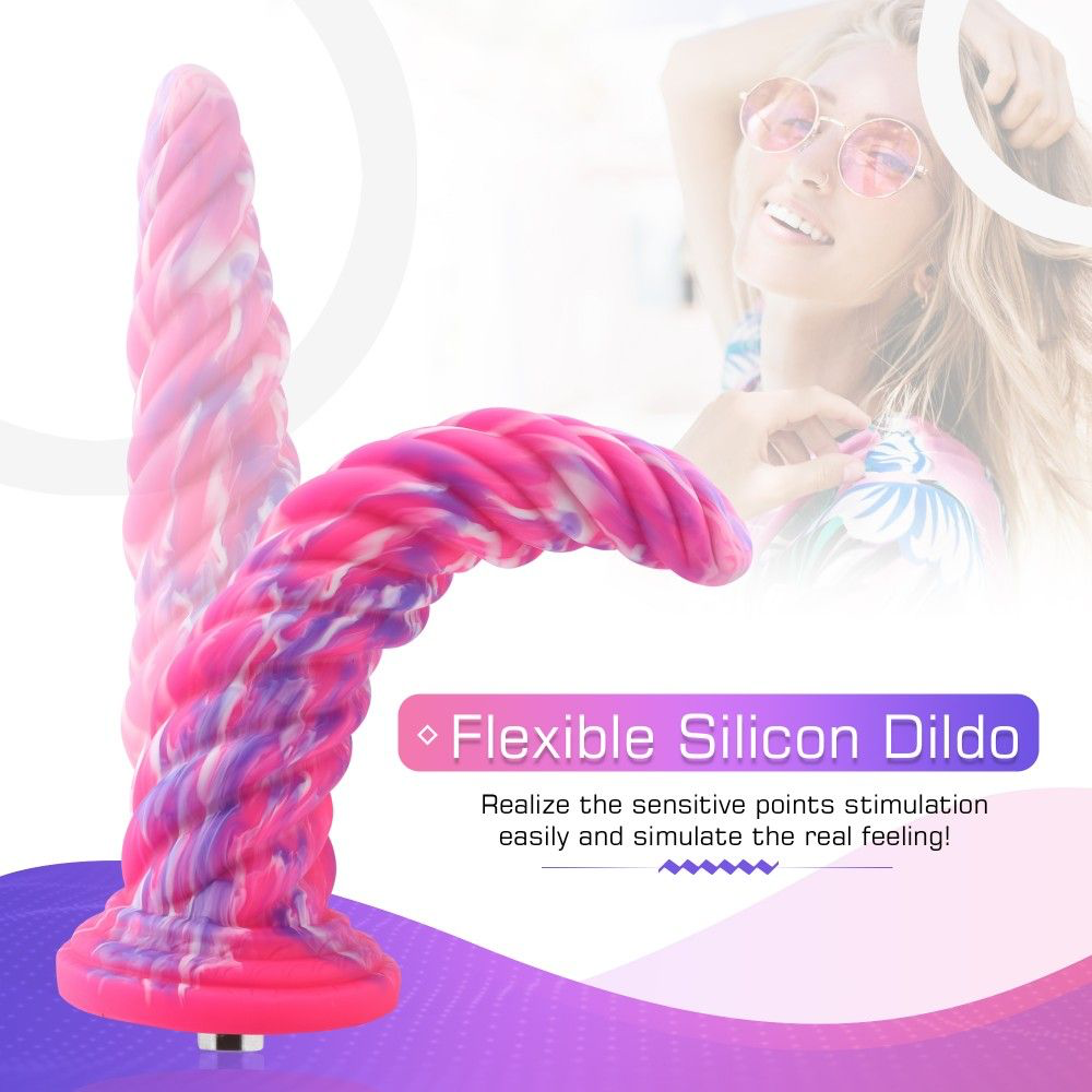 Hismith 10" Monster Series Vibrating Pink Swirl Awl Silicone