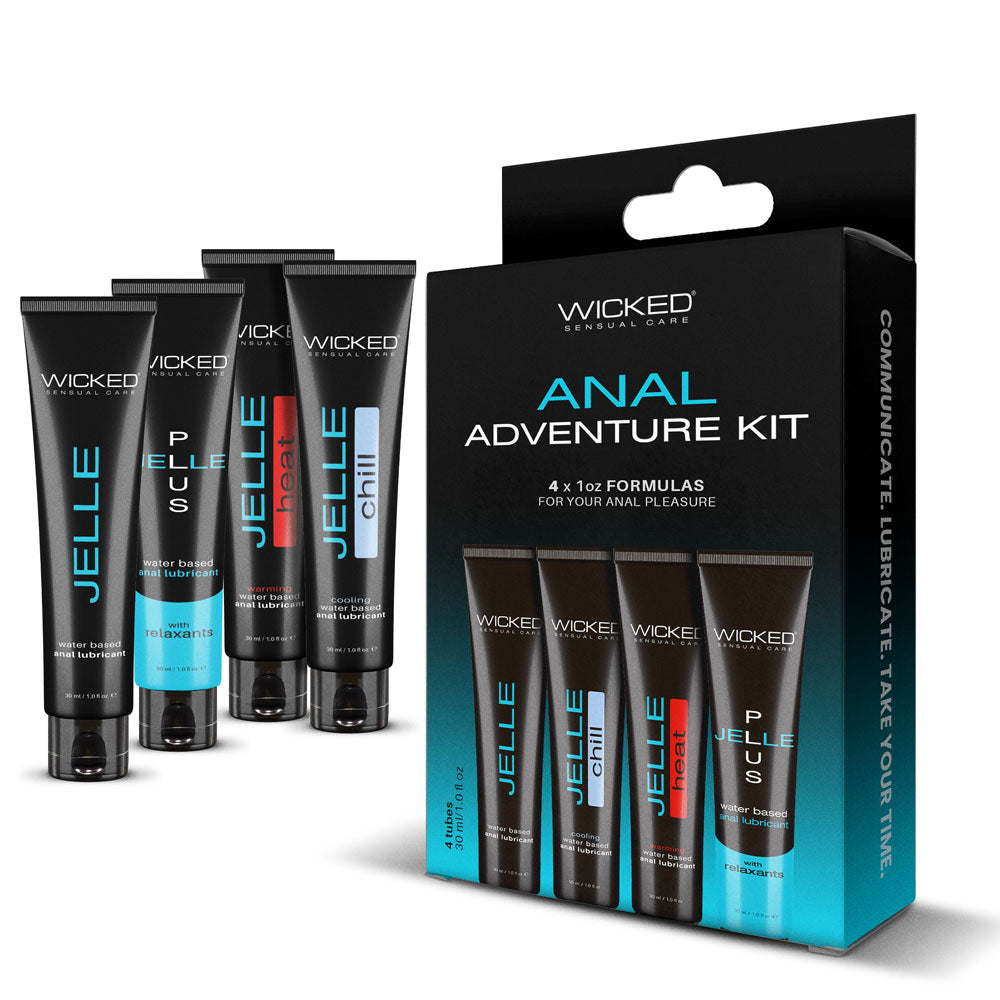 Wicked ANAL ADVENTURE KIT - Mixed Jelle Anal Lubricants 30 ml Bottles - 4 Pack buy online Australia