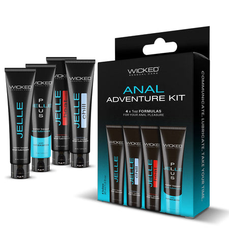 Wicked ANAL ADVENTURE KIT - Mixed Jelle Anal Lubricants 30 ml Bottles - 4 Pack buy online Australia