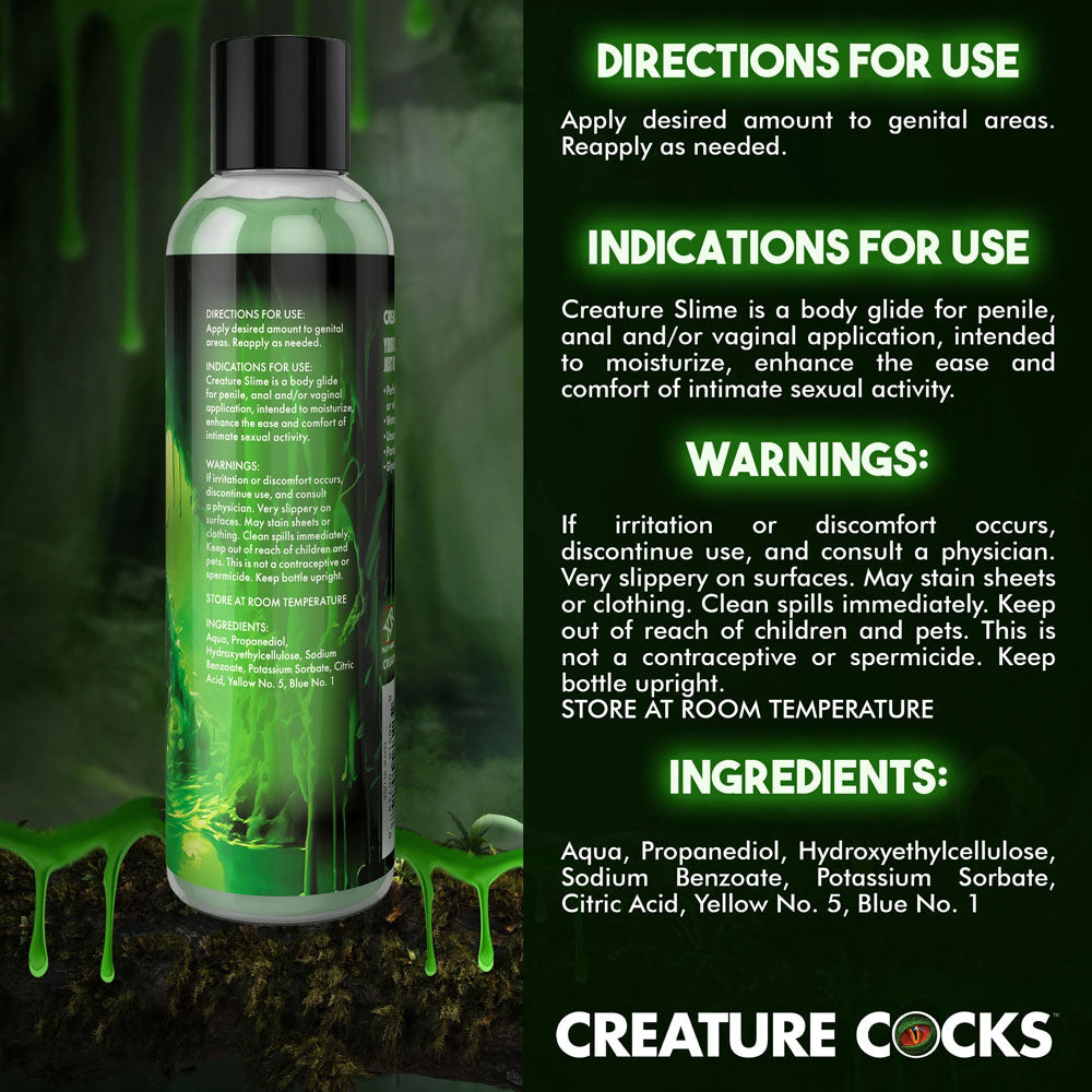 Creature Slime by Creature Cocks - Green Slime - Green Water Based Lubricant - 237 ml Bottle — image 9