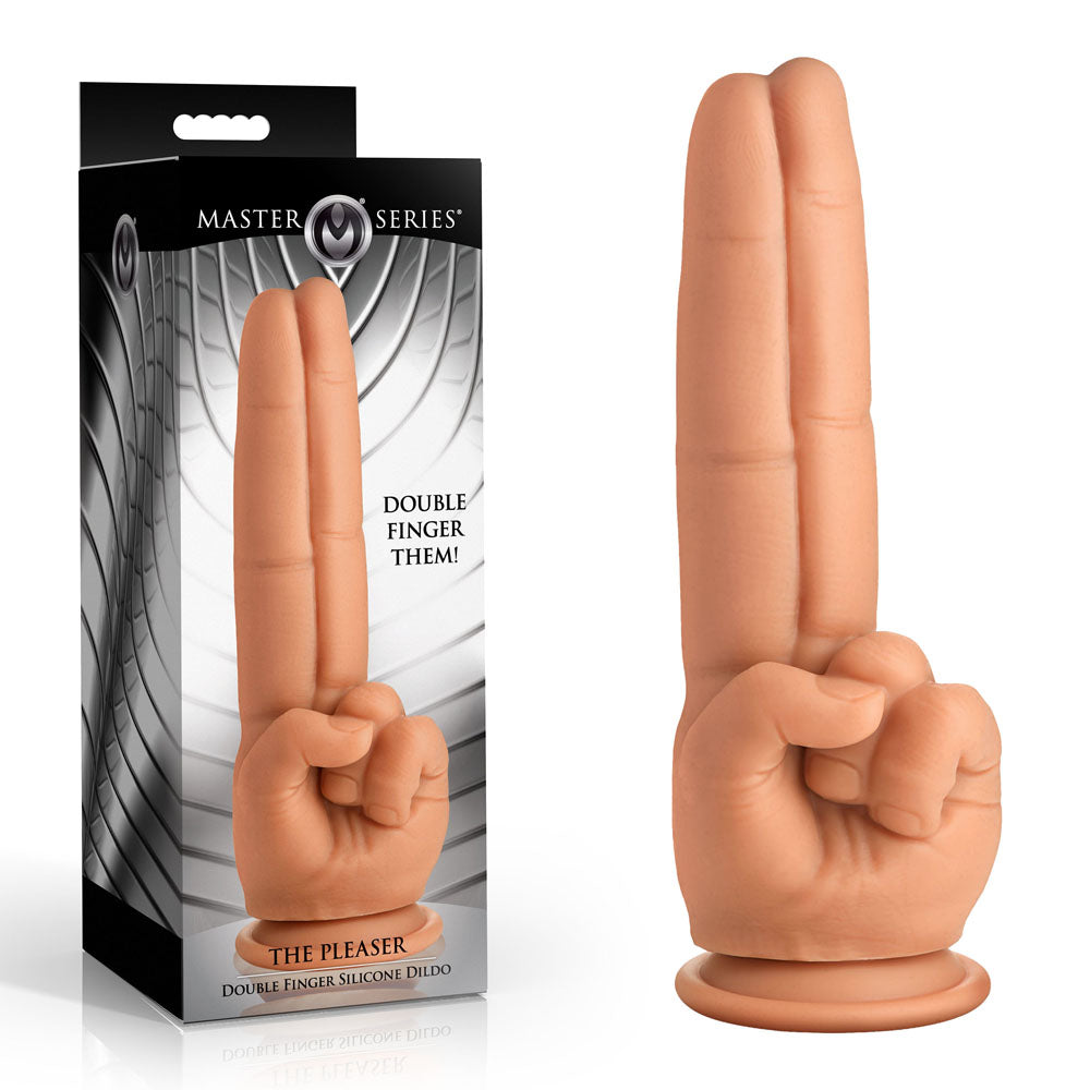 Master Series The Pleaser - Flesh 23.6 cm Double Finger Dildo buy online Australia