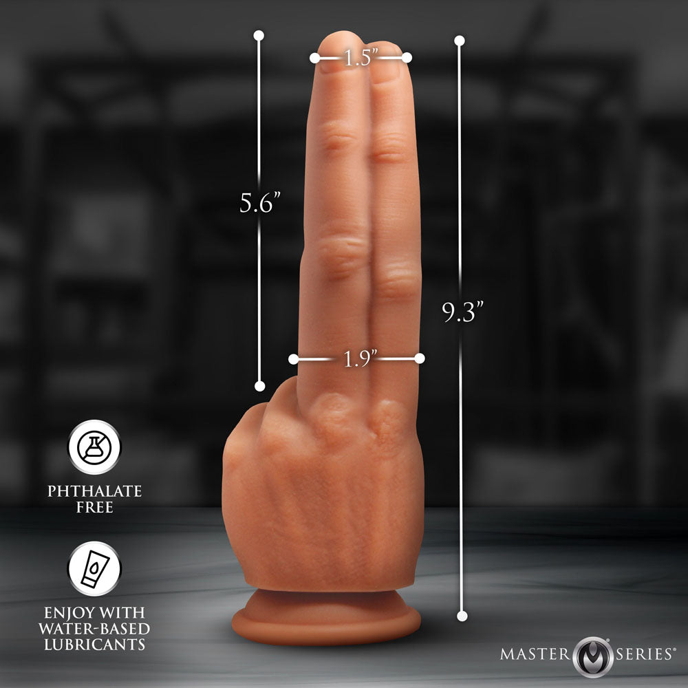 Master Series The Pleaser - Flesh 23.6 cm Double Finger Dildo — view 6