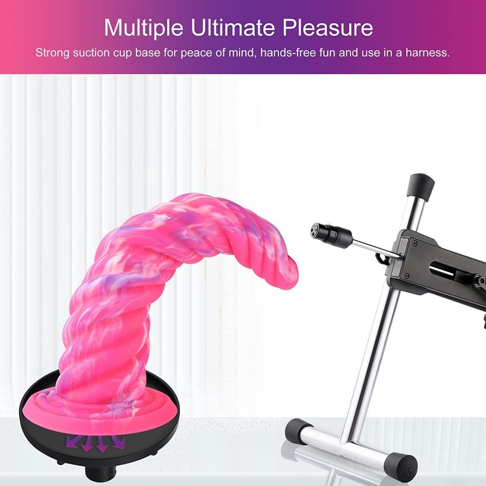 Hismith 10" Monster Series Vibrating Pink Swirl Awl Silicone — view 10