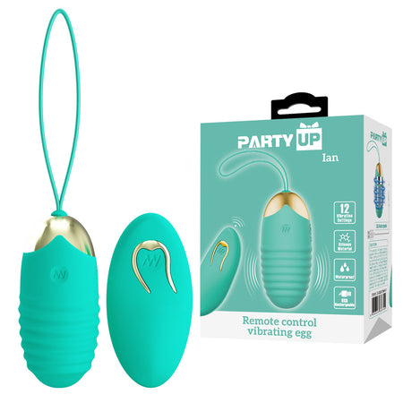 Party Up IAN Remote Egg - Teal - Teal Vibrating Egg with Wireless Remote buy online Australia