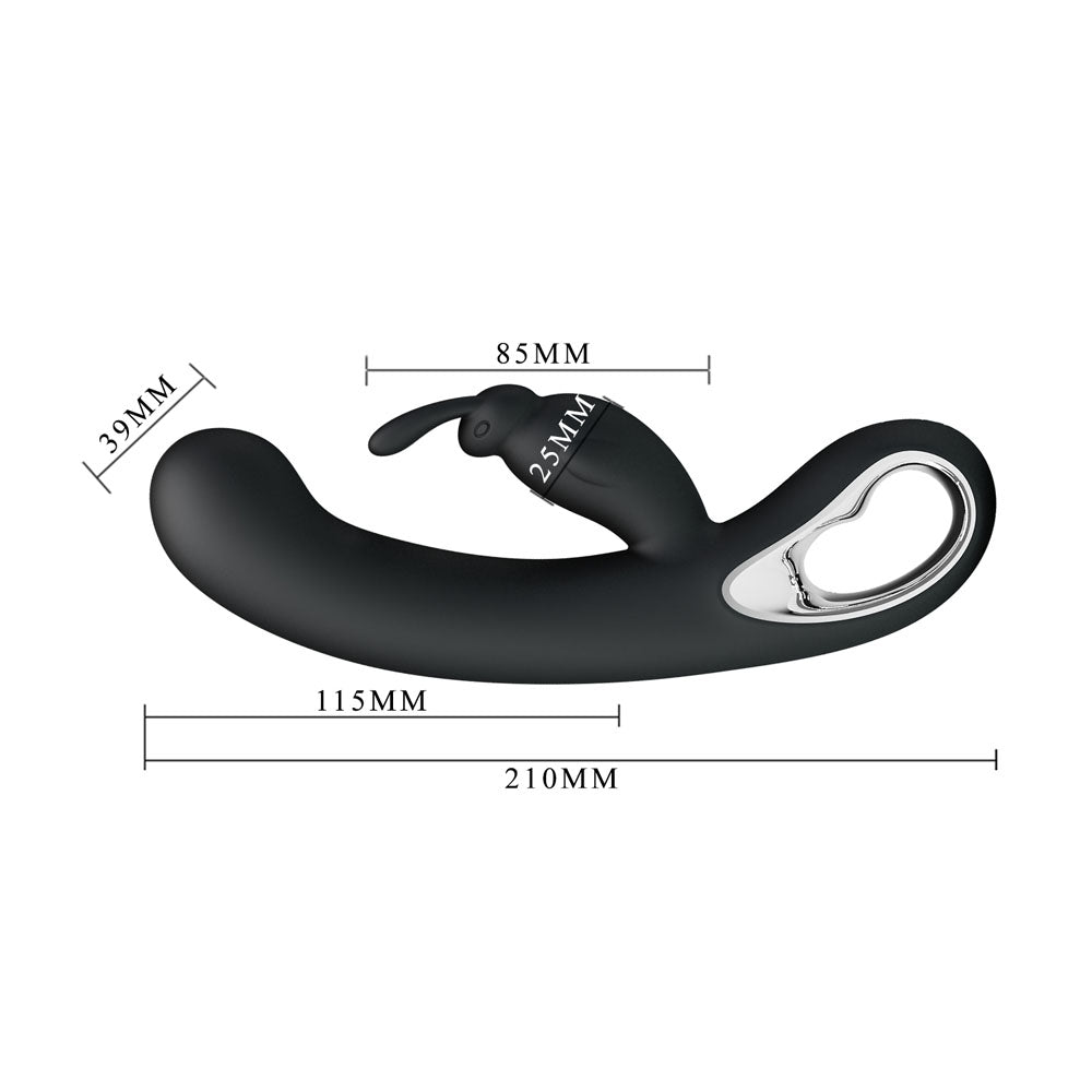 Party Up COLIN Rabbit Vibe - Black - Black 21 cm Rabbit Vibrator