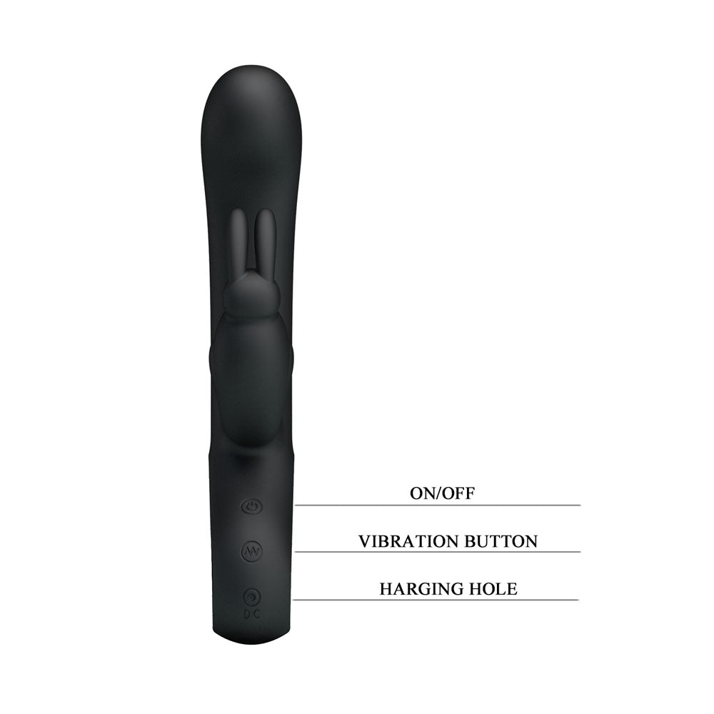 Party Up COLIN Rabbit Vibe - Black - Black 21 cm USB Rechargeable Rabbit Vibrator — view 6