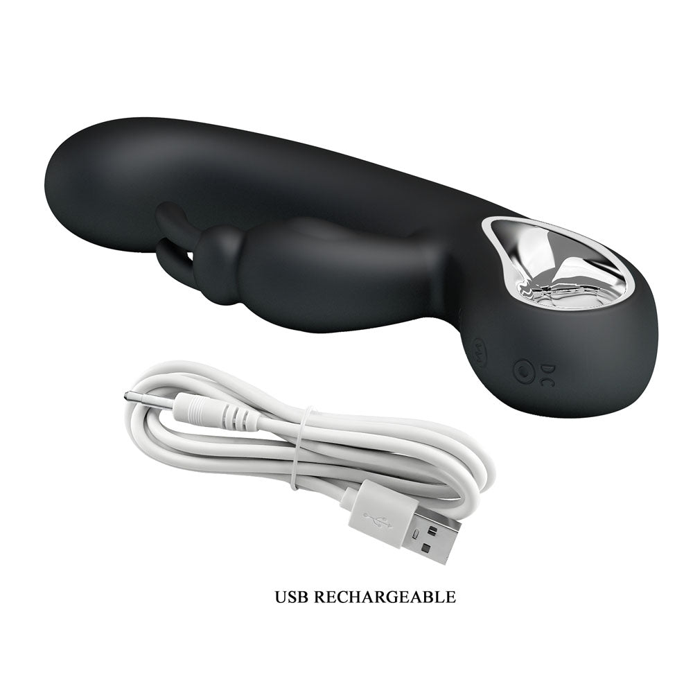 Party Up COLIN Rabbit Vibe - Black - Black 21 cm USB Rechargeable Rabbit Vibrator — view 7