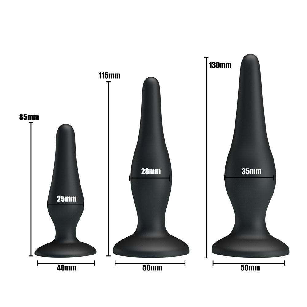 Party Up JERRY Butt Plug Set - Black Butt Plugs - Set of 3 Sizes — image 6