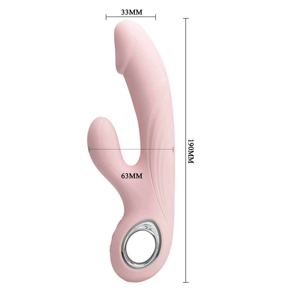 Party Up DAVE Rabbit Vibe - Pink - Pink 19 cm Rabbit Vibrator