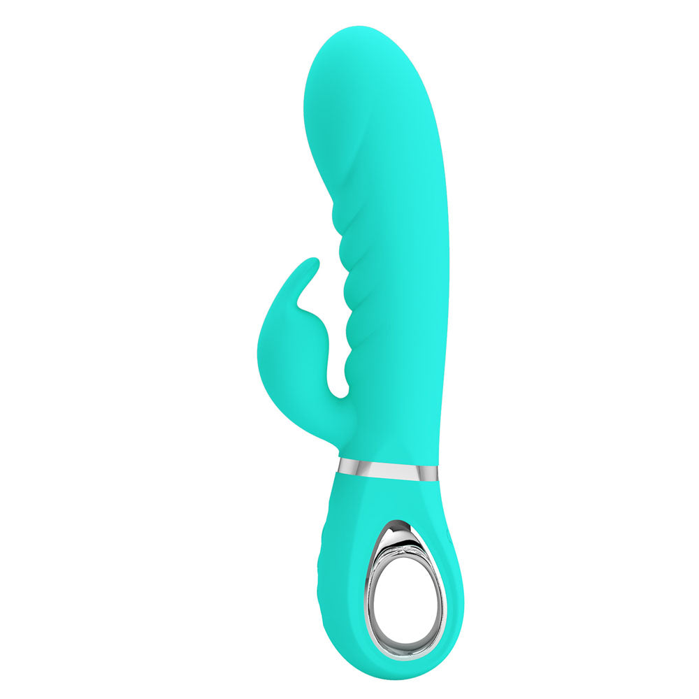 Party Up EDWARD Rabbit Vibe - Teal - Teal 20 cm Rabbit Vibrator
