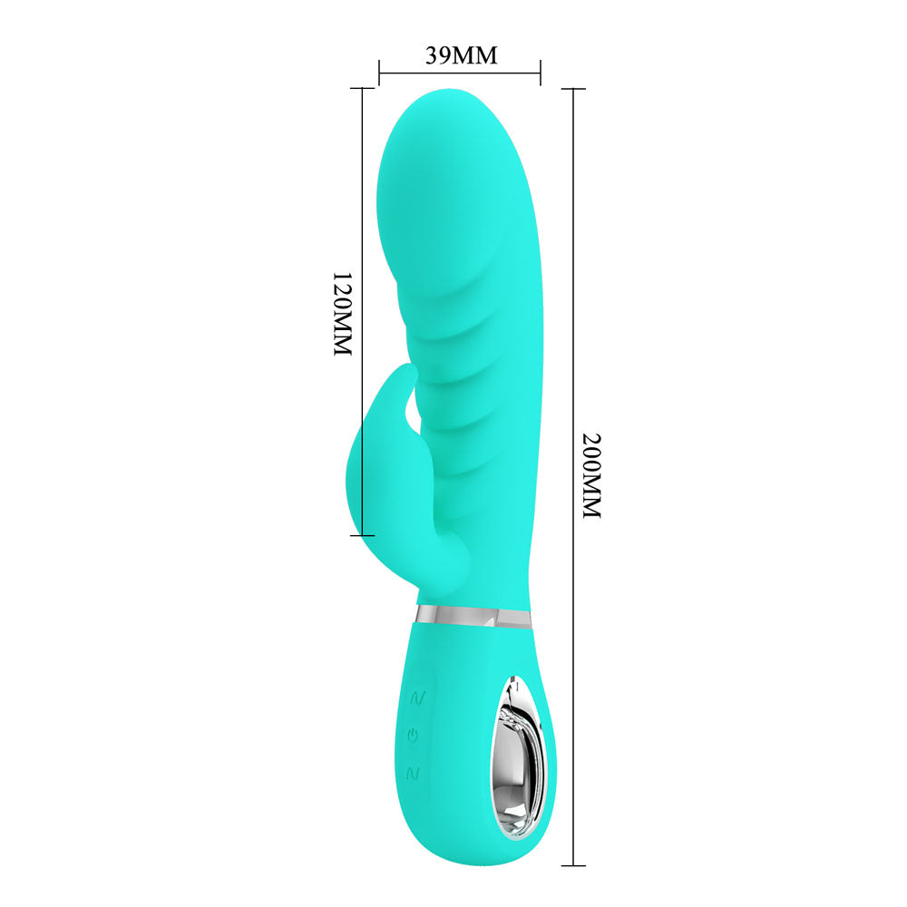 Party Up EDWARD Rabbit Vibe - Teal - Teal 20 cm Rabbit Vibrator