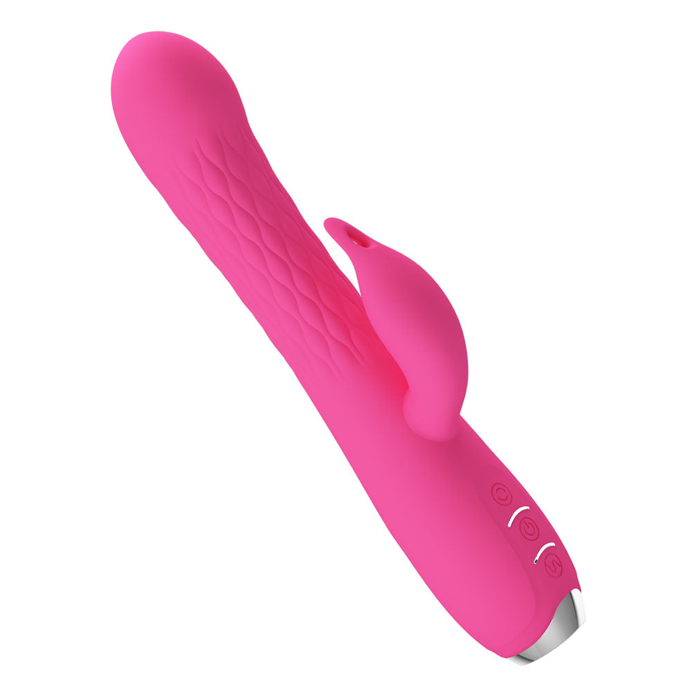 Party Up ERIC Rotating Beads Vibrator - Pink - Pink 20.5 cm Rabbit Vibrator with Rotating Bead Shaft