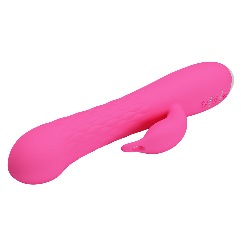 Party Up ERIC Rotating Beads Vibrator - Pink - Pink 20.5 cm Rabbit Vibrator with Rotating Bead Shaft