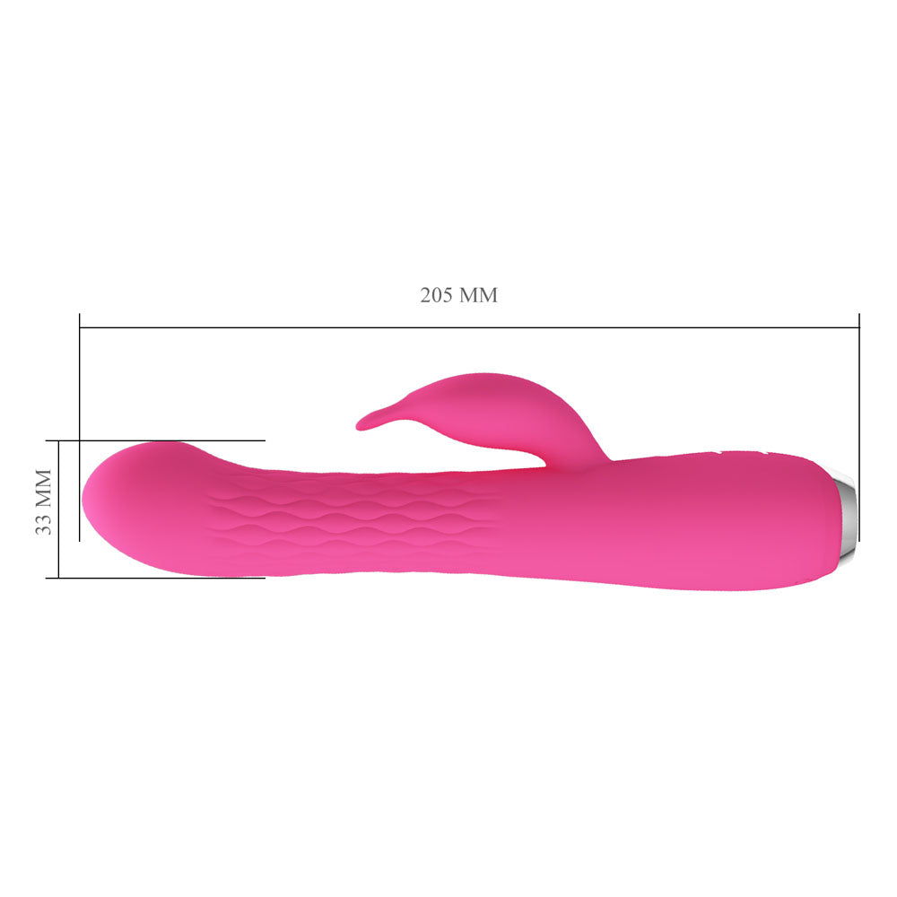 Party Up ERIC Rotating Beads Vibrator - Pink - Pink 20.5 cm Rabbit Vibrator with Rotating Bead Shaft