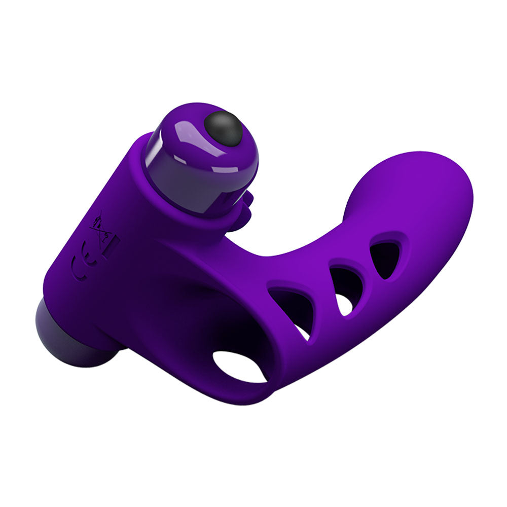 Party Up MIKE Finger Vibe - Purple - Purple Vibrating Finger Vibrator — image 4