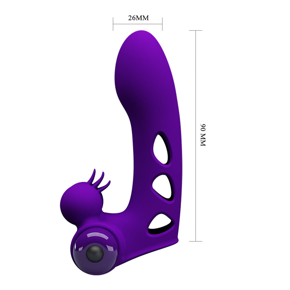 Party Up MIKE Finger Vibe - Purple - Purple Vibrating Finger Vibrator — image 6