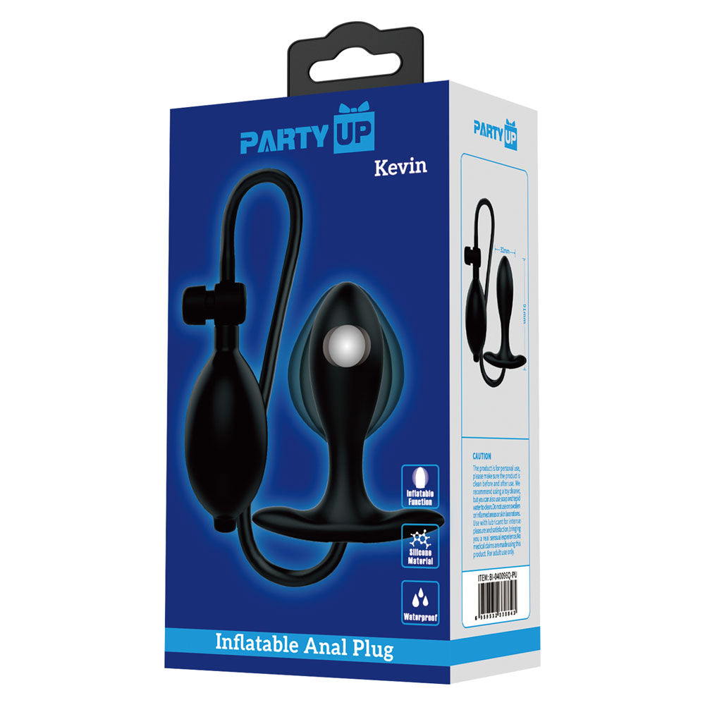 Party Up KEVIN Inflatable Butt Plug - Black 9.1 cm Inflatable Butt Plug — view 6