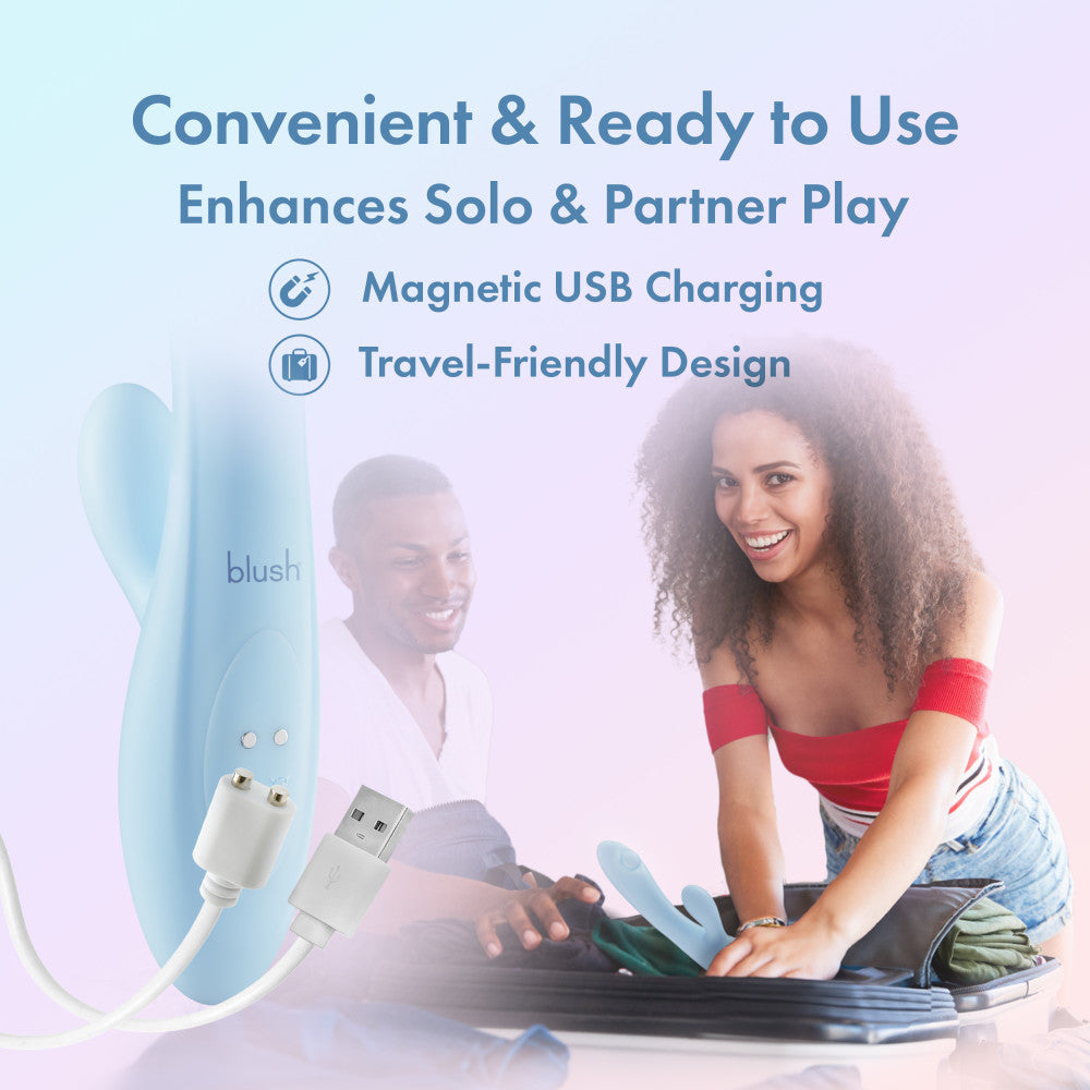 Play With Me - Moondust Magic - Blue 20.3 cm USB Rechargeable Rabbit Vibrator — view 6