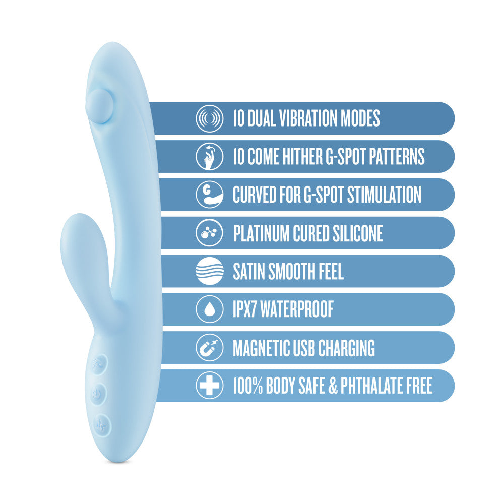 Play With Me - Moondust Magic - Blue 20.3 cm USB Rechargeable Rabbit Vibrator — view 9